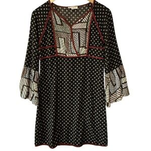THML Anthropologie Women's Boho Sheath Dress Size Small Geometric‎ Bohemian